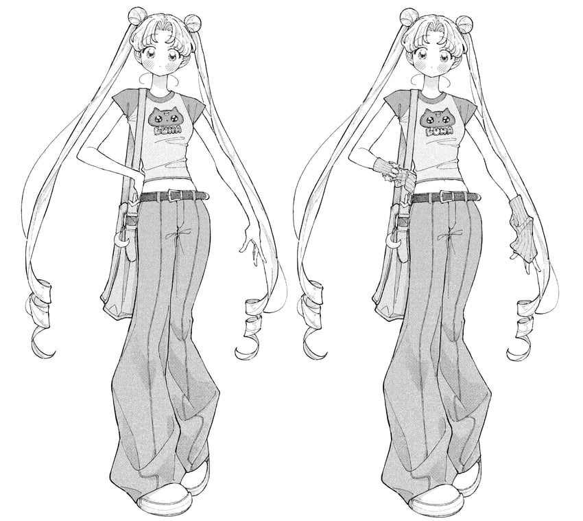 tsukino usagi and luna (bishoujo senshi sailor moon) drawn by neginoaoitokoro