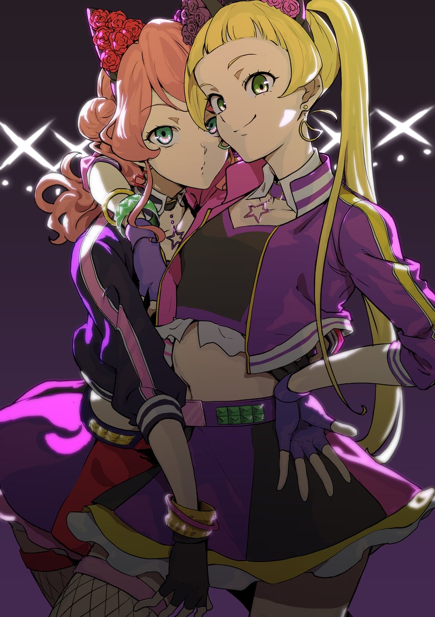 hinata ema and chono maika (aikatsu! and 1 more) drawn by galbi_(iouytuuyio)
