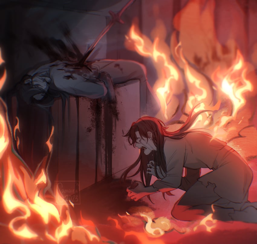 xie lian and hua cheng (tianguan cifu) drawn by samairu