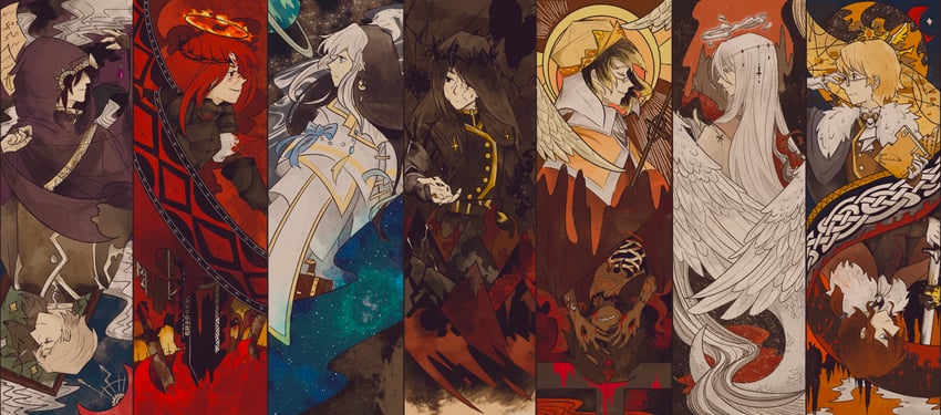 medici, mr. door, ouroboros, blood emperor, ancient sun god, and 5 more (lord of the mysteries) drawn by fourth039
