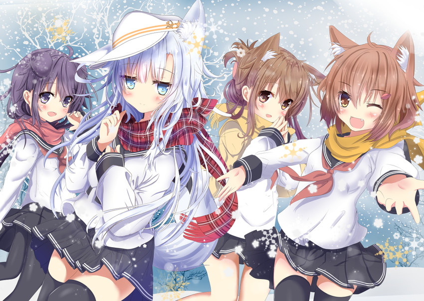 hibiki, inazuma, ikazuchi, akatsuki, and verniy (kantai collection) drawn by aruka_(alka_p1)