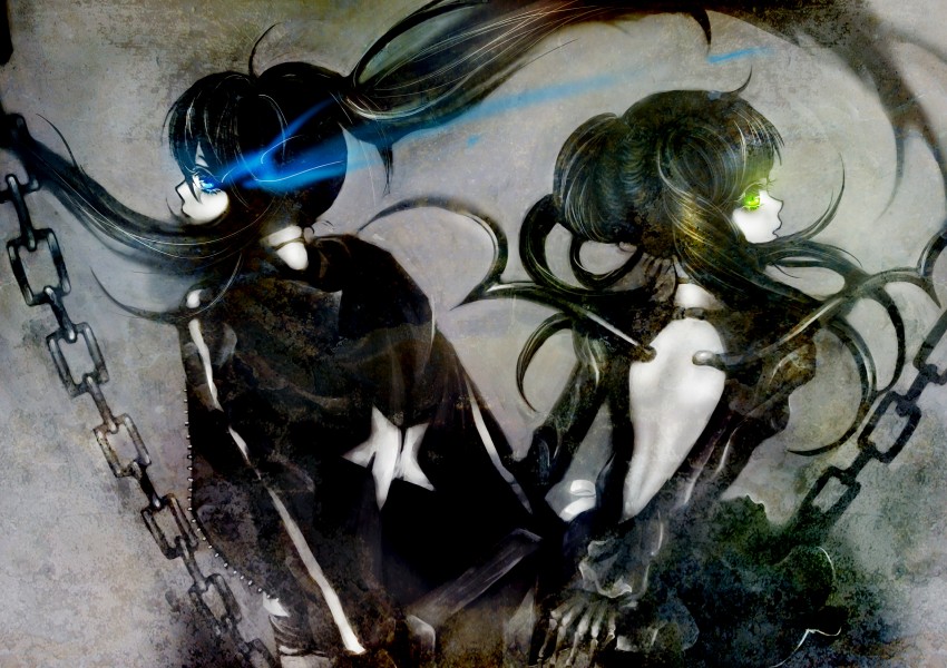 black rock shooter and dead master (black rock shooter) drawn by ta_(shyura)