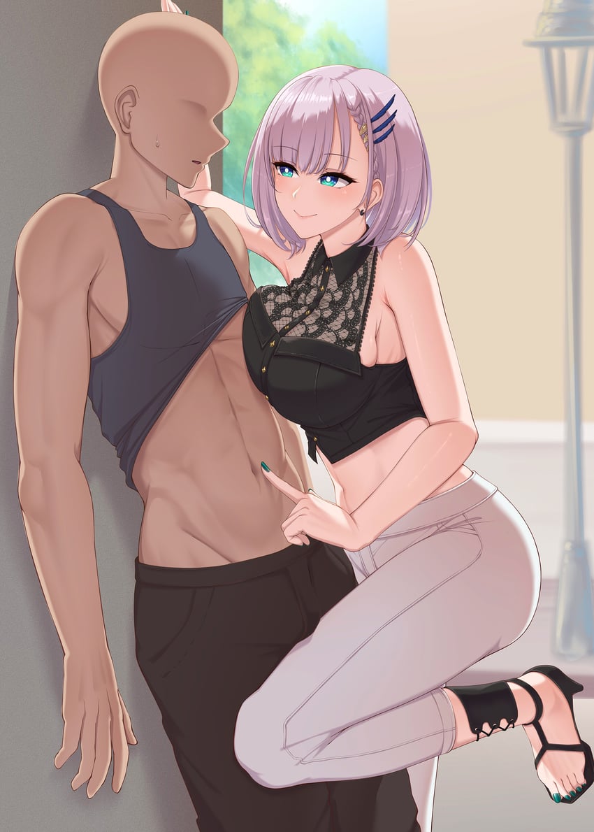pavolia reine (hololive and 1 more) drawn by hui_yu