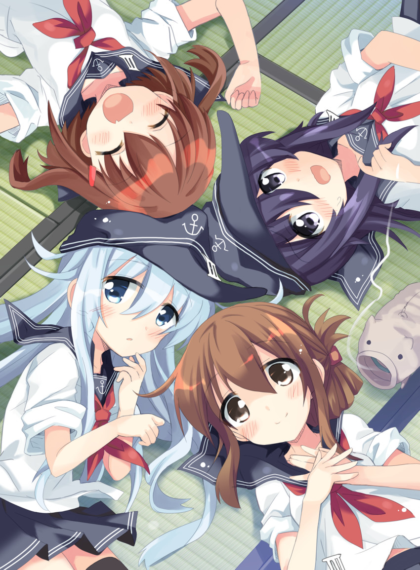 hibiki, inazuma, ikazuchi, and akatsuki (kantai collection) drawn by hizuki_yayoi