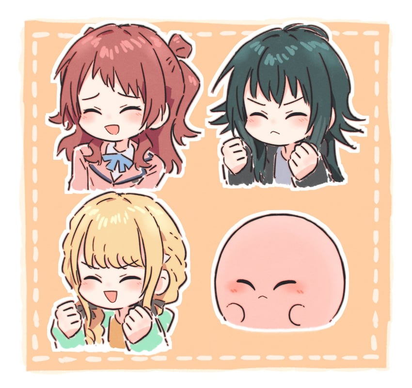 kirby, fujita kotone, hanami saki, and tsukimura temari (idolmaster and 2 more) drawn by bullfalk