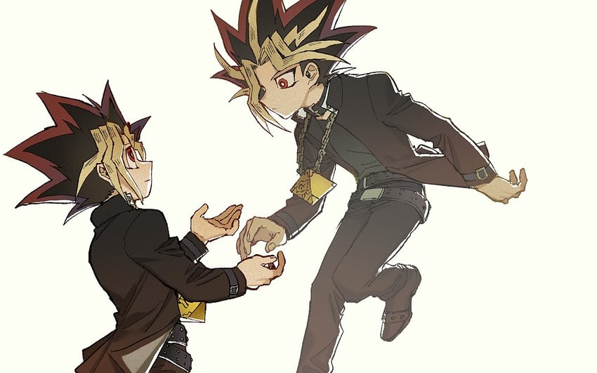 muto yugi and yami yugi (yu-gi-oh! and 1 more) drawn by abaraya