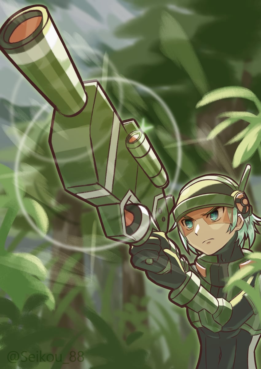 searchman.exe and raika (mega man and 1 more) drawn by seikou_88
