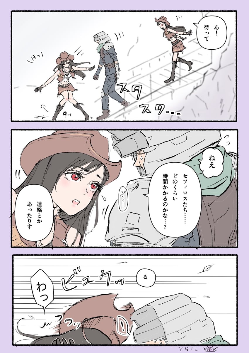 tifa lockhart, cloud strife, and shinra infantry (final fantasy and 4 more) drawn by ninnin5tora