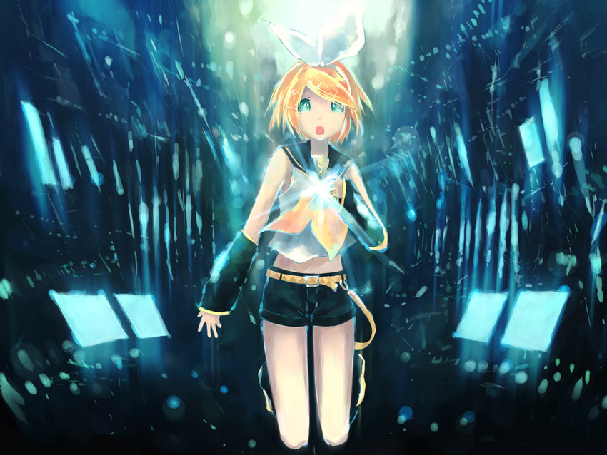 kagamine rin (vocaloid and 1 more) drawn by isou_nagi