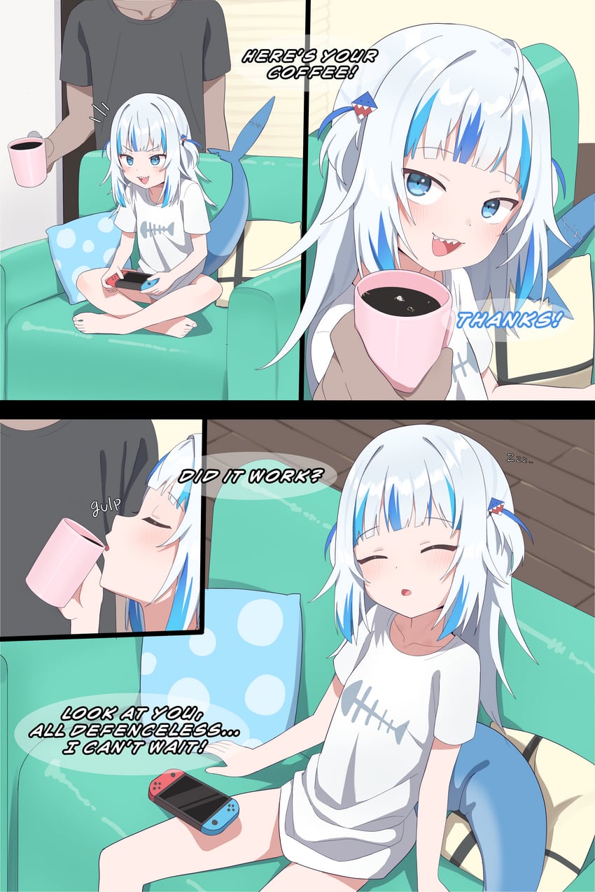 gawr gura (hololive and 1 more) drawn by onion_(tamanegi)