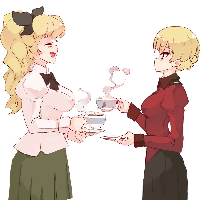 darjeeling and satou lilly (girls und panzer and 1 more) drawn by rtil