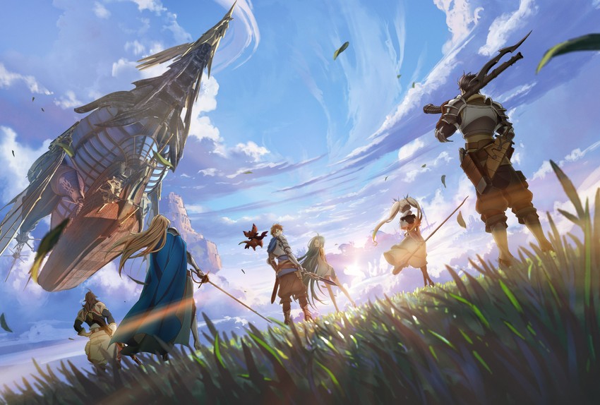 gran, lyria, vyrn, katalina, io, and 2 more (granblue fantasy) drawn by sai_fumihide