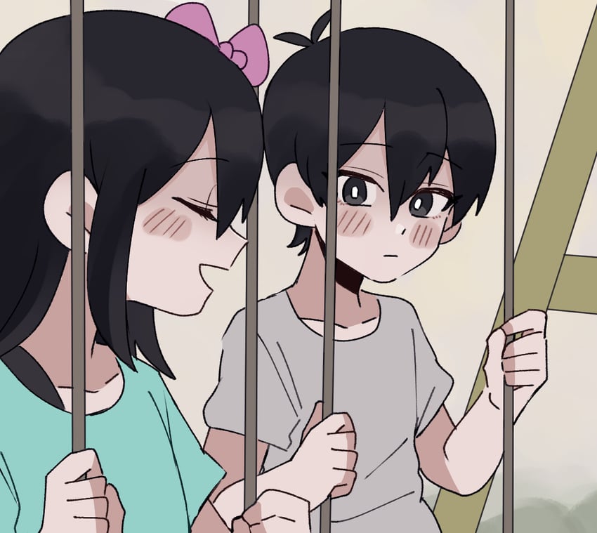sunny and aubrey (omori) drawn by andou_(sino_spkt)