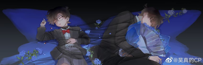 edogawa conan and kudou shin'ichi (meitantei conan) drawn by haoriday