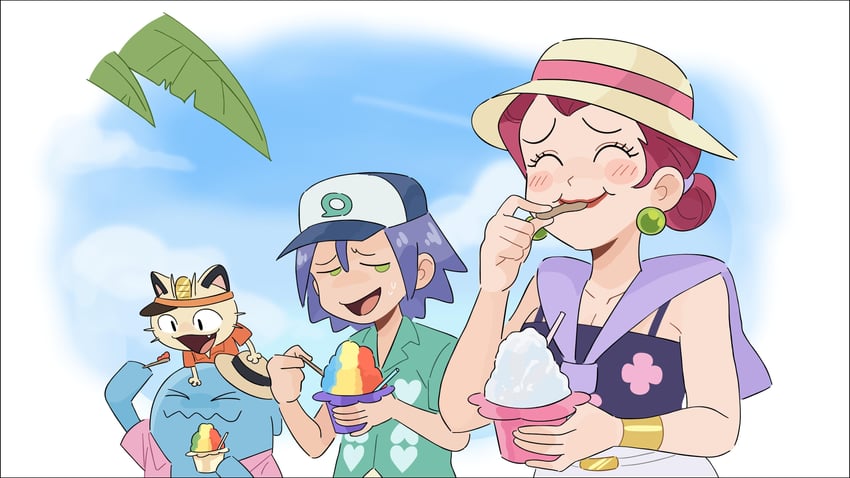 jessie, james, meowth, and wobbuffet (pokemon and 1 more) drawn by kiana_mai