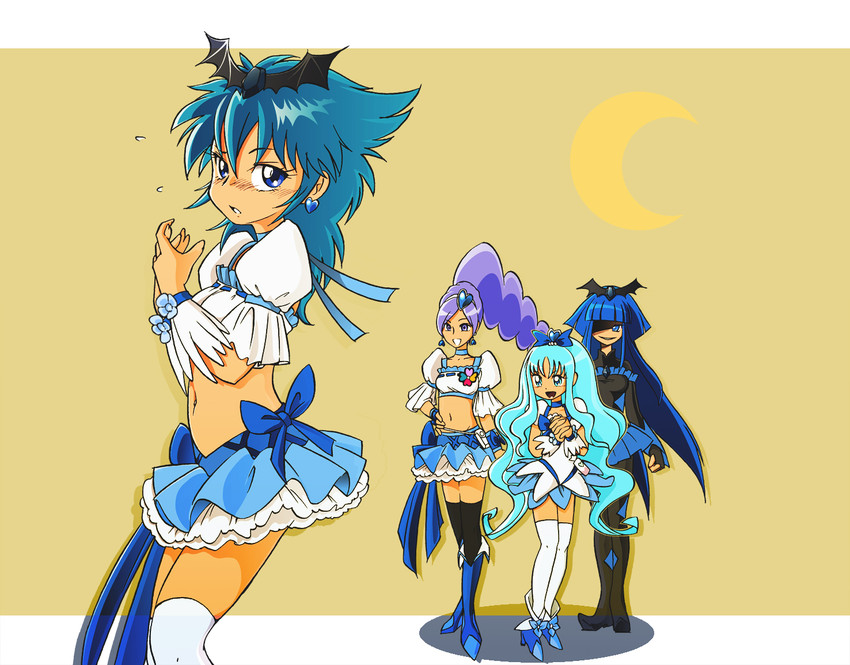 kurumi erika, cure marine, aono miki, cure berry, bad end beauty, and 1 more (precure and 4 more) drawn by tospal