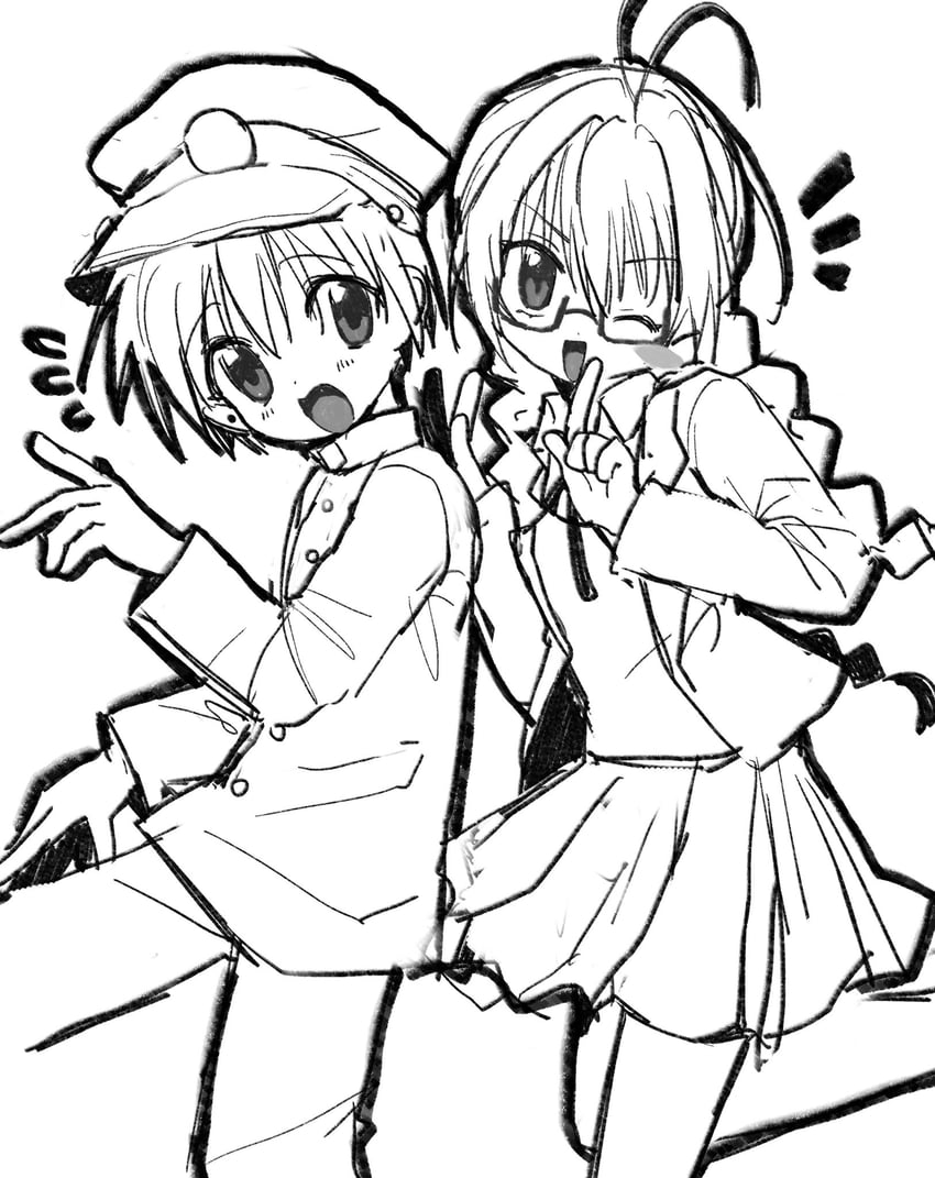 usada hikaru and minagawa takurou (di gi charat) drawn by pepeppepe101