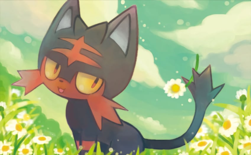 litten (pokemon and 1 more) drawn by nishida_atsuko