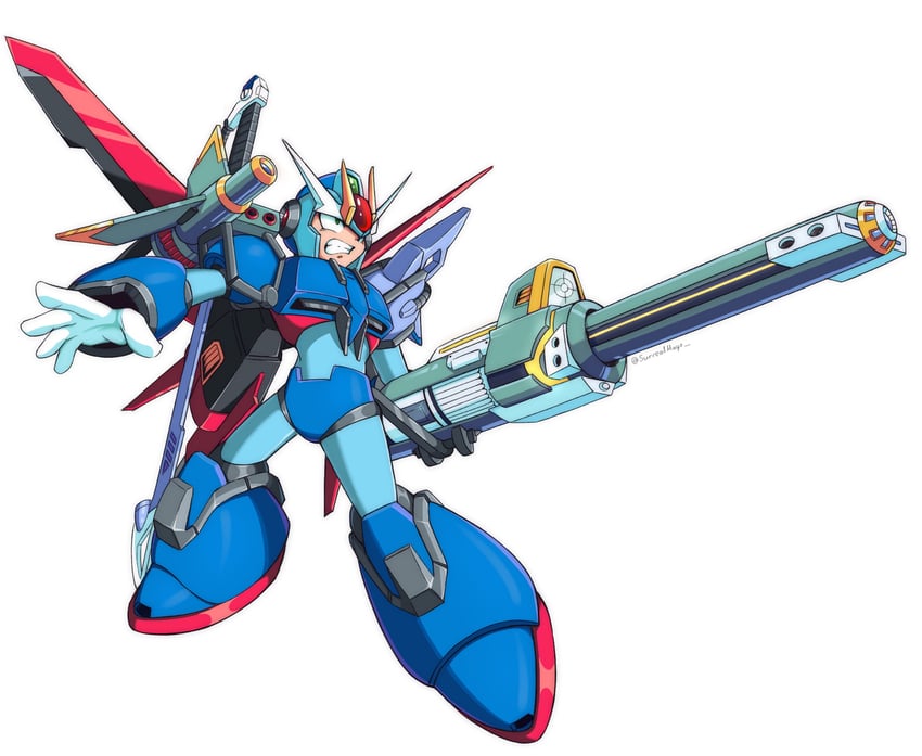 x and perfect strike gundam (gundam and 3 more) drawn by surrealmason