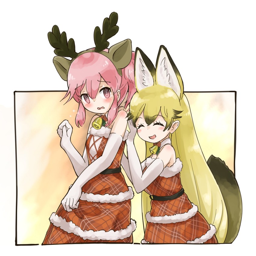 ezo red fox and nana (kemono friends and 1 more) drawn by iwa_(iwafish)
