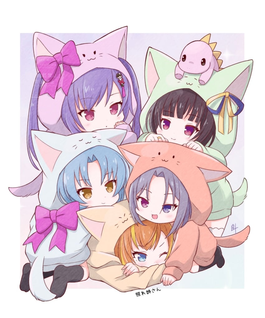 matsumura fuuka, morimoto yuni, kagawa makina, makino mitake, and kariya higure (assault lily) drawn by inoguchi_minto