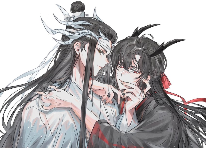 wei wuxian and lan wangji (modao zushi) drawn by poron_rd