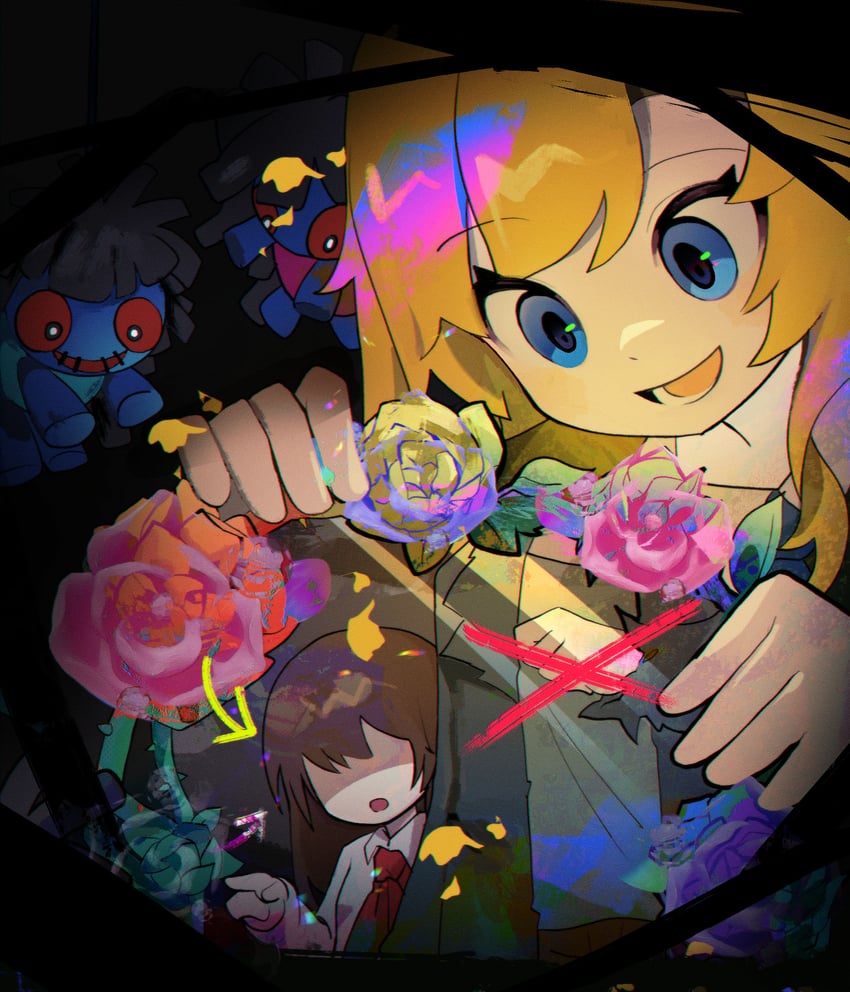 ib, mary, garry, and doll (ib) drawn by morizo_(morizoshop)