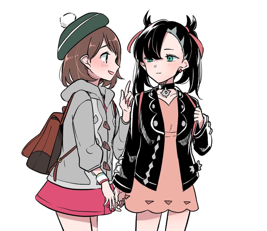 marnie and gloria (pokemon and 1 more) drawn by kashikaze