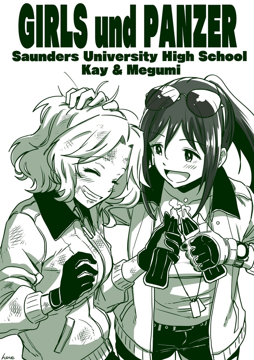 kay and megumi (girls und panzer) drawn by hone_(honehone083)