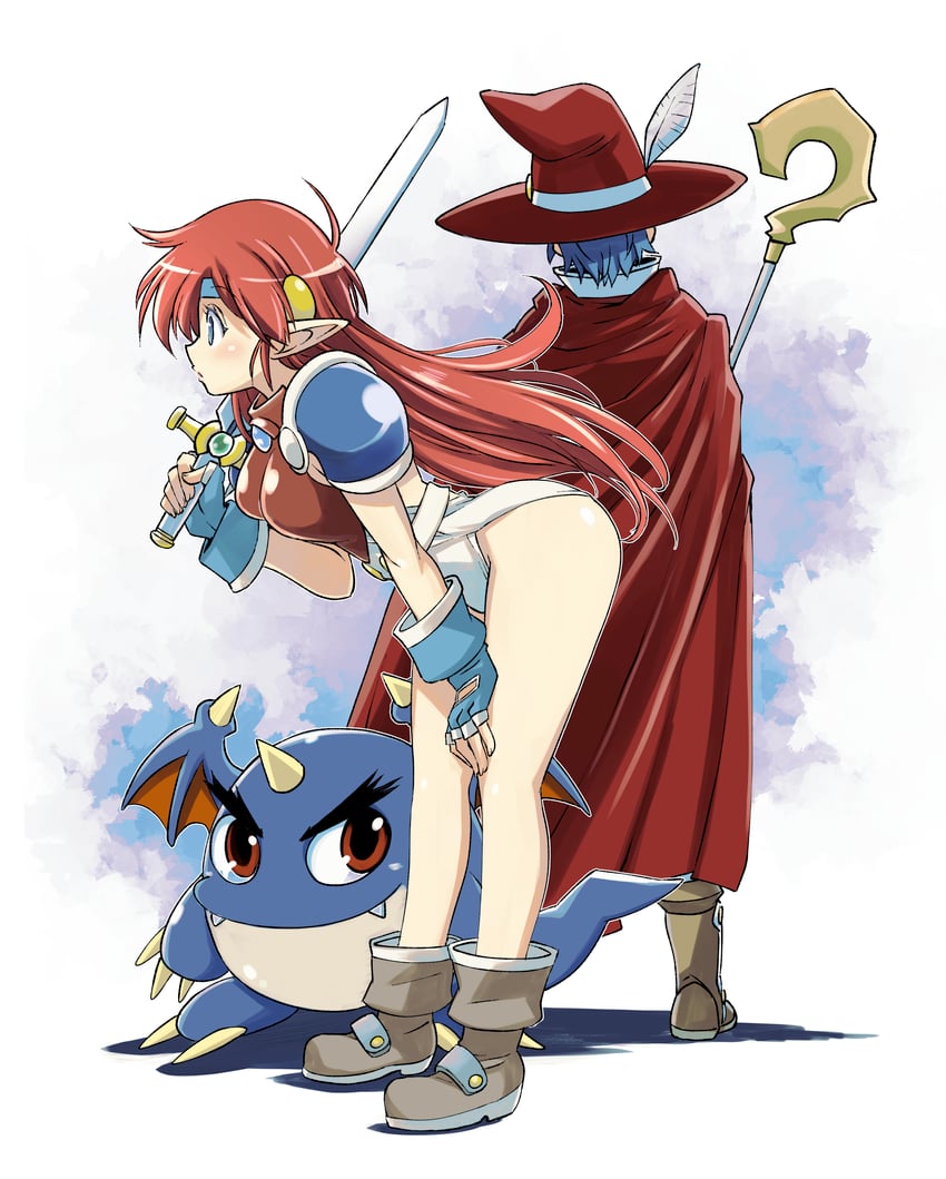 mail, gaw, and tatto (popful mail) drawn by muramasa_mikado