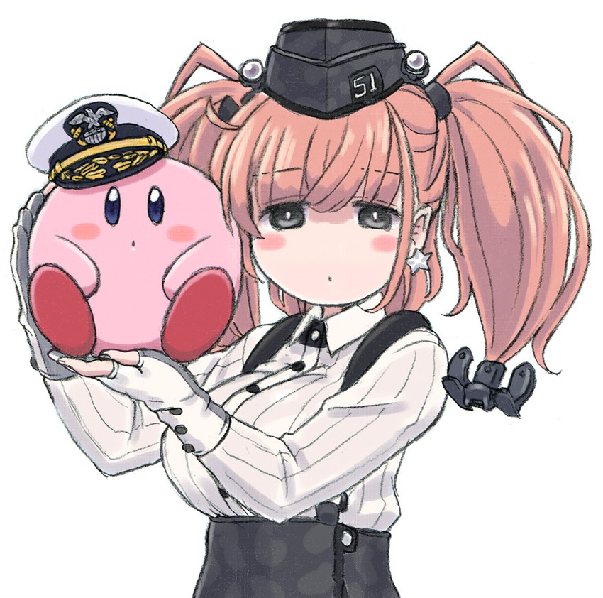 admiral, kirby, atlanta, and non-human admiral (kantai collection and 1 more) drawn by fukidamari_no_peke