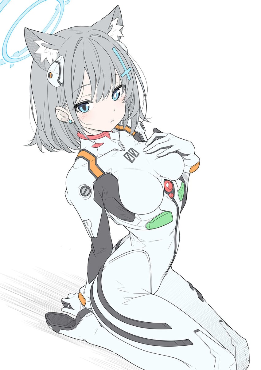 shiroko and ayanami rei (blue archive and 1 more) drawn by t1kosewad