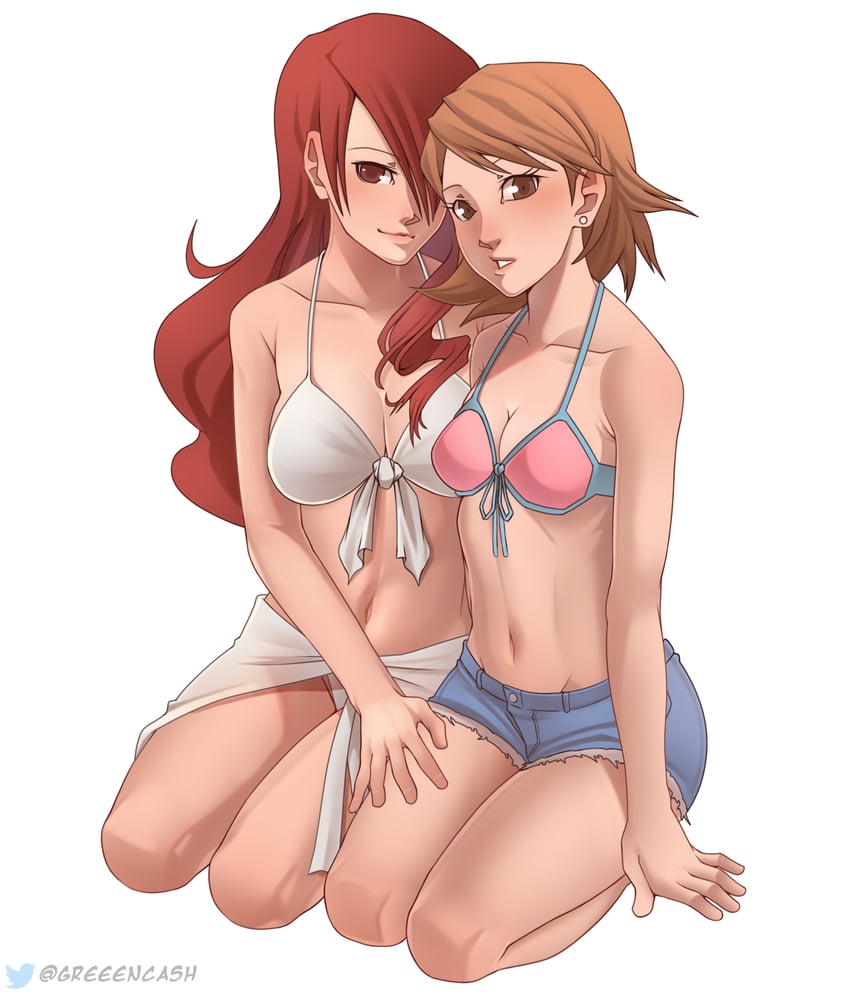 takeba yukari and kirijou mitsuru (persona and 1 more) drawn by greencash