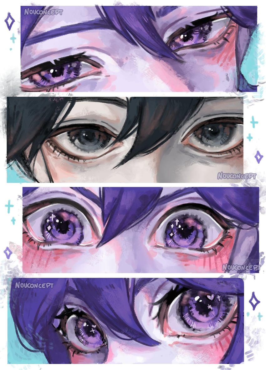 omori, aubrey, kel, and hero (omori) drawn by nouconcept