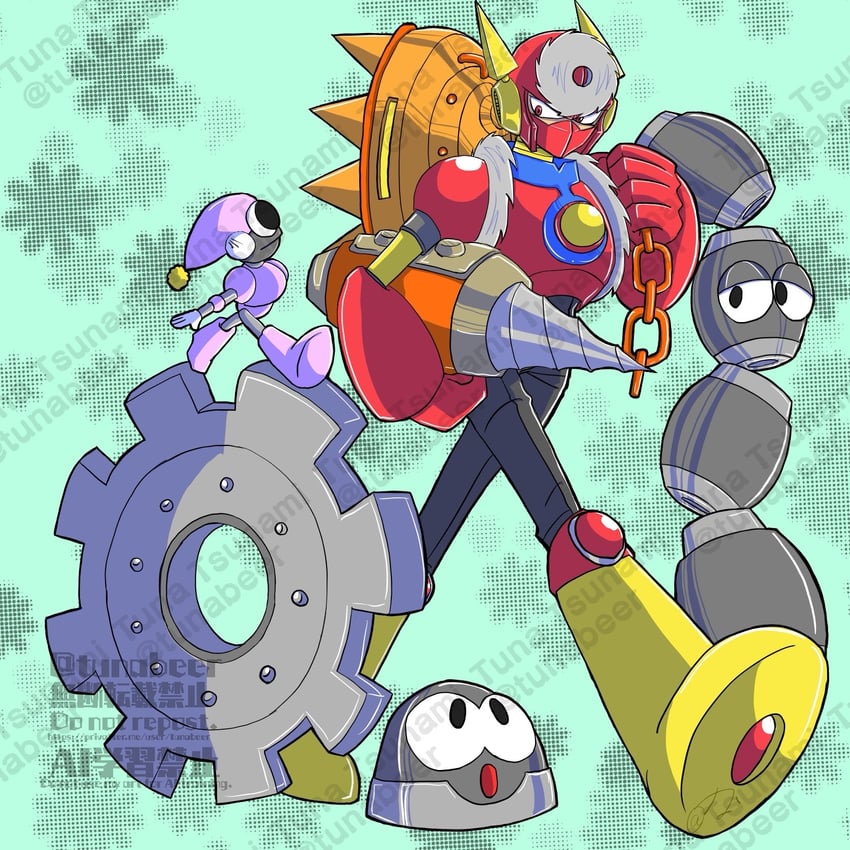 metal man (mega man and 1 more) drawn by tunabeer