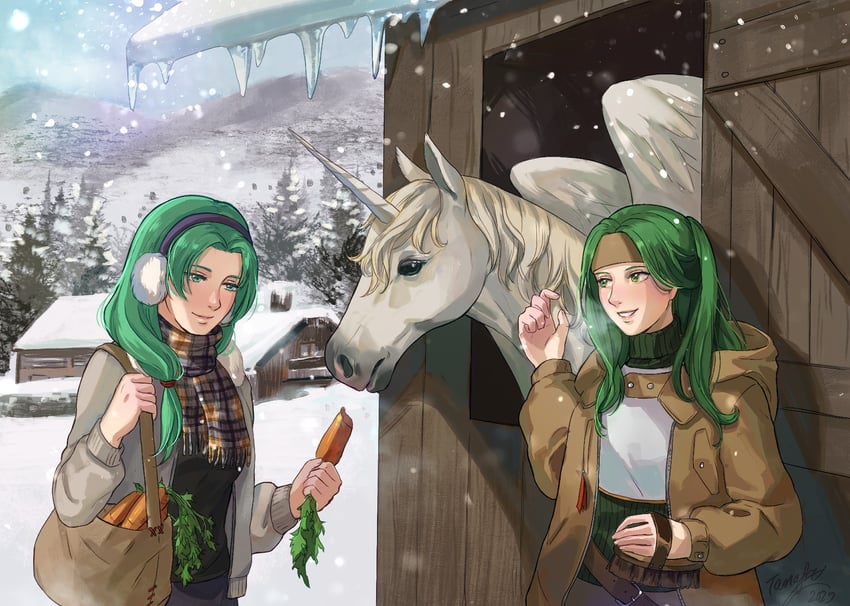 sigrun and syrene (fire emblem and 3 more) drawn by tamafry