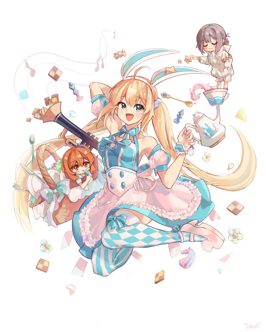 artoria pendragon, fujimaru ritsuka, artoria caster, and oberon (fate and 1 more) drawn by shengyuan_03