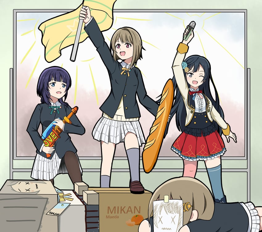 yuki setsuna, nakasu kasumi, and asaka karin (love live! and 2 more) drawn by asdasun