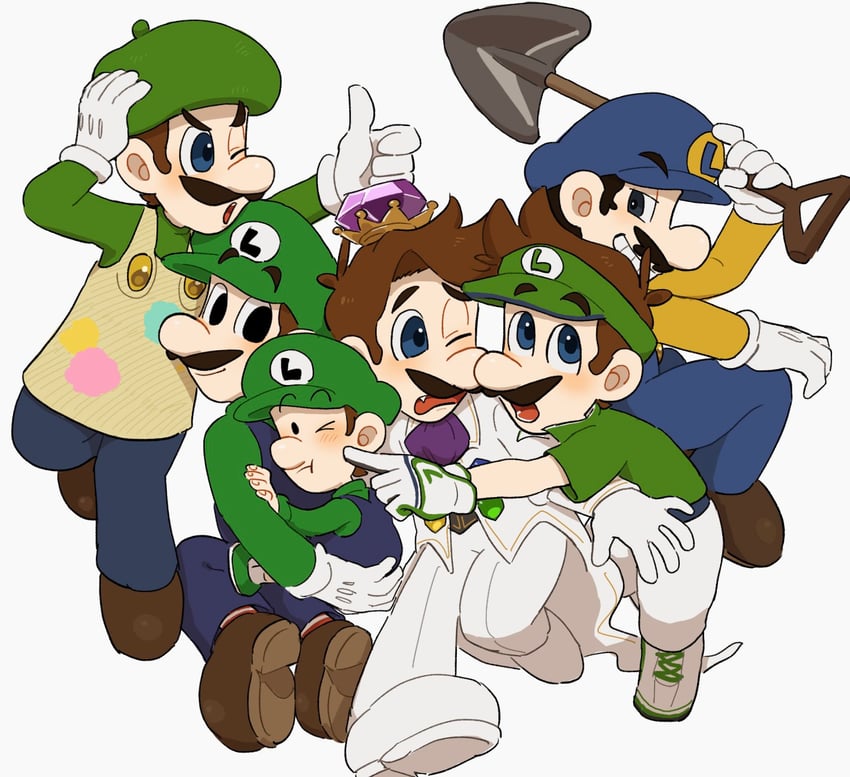 luigi and baby luigi (mario and 6 more) drawn by mimimi_(mimimim9999)