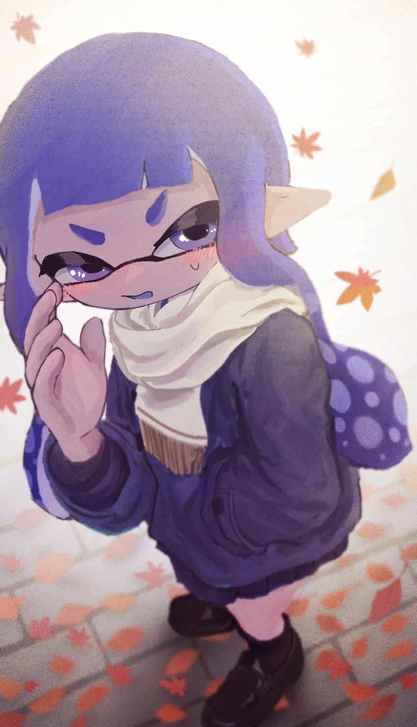 inkling player character and inkling girl (splatoon) drawn by maple_albus