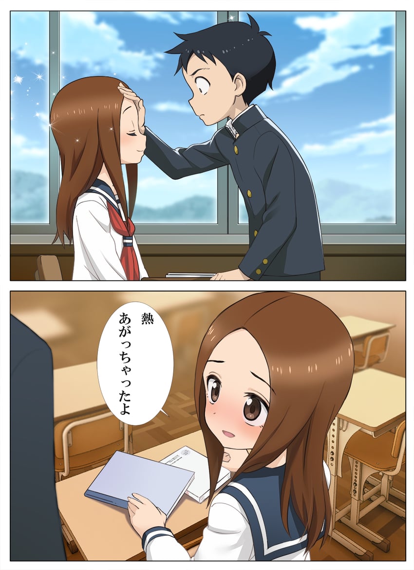 takagi-san and nishikata (karakai jouzu no takagi-san) drawn by nyoro_(nyoronyoro000)