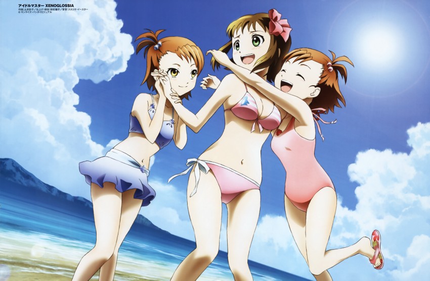 amami haruka, futami ami, and futami mami (idolmaster and 2 more) drawn by doi_ayako