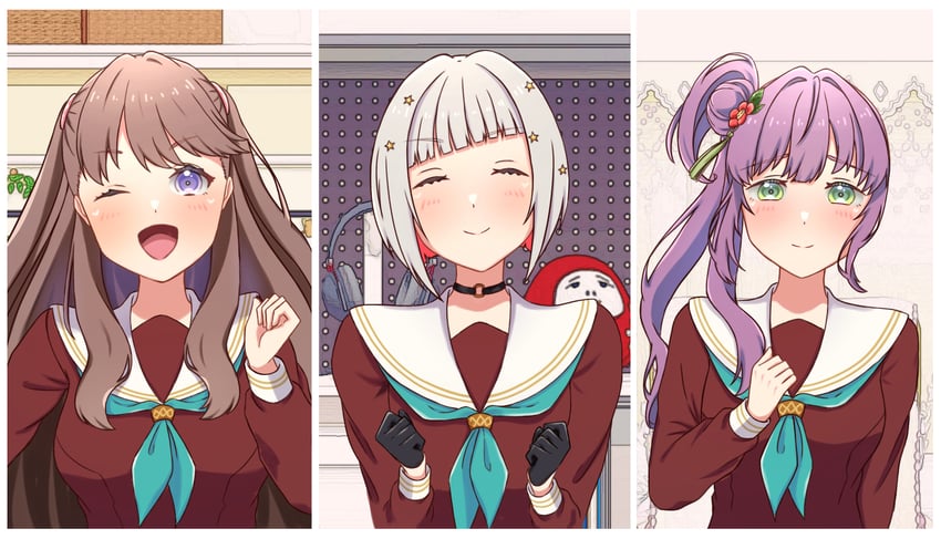 fujishima megumi, otomune kozue, and yugiri tsuzuri (love live! and 1 more) drawn by mano_409