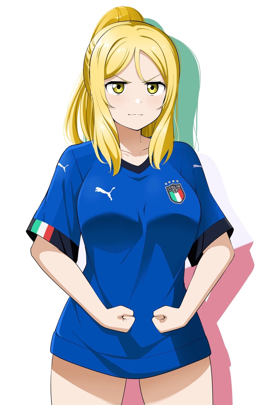 ohara mari and mario balotelli (love live! and 1 more) drawn by barkhorn0331