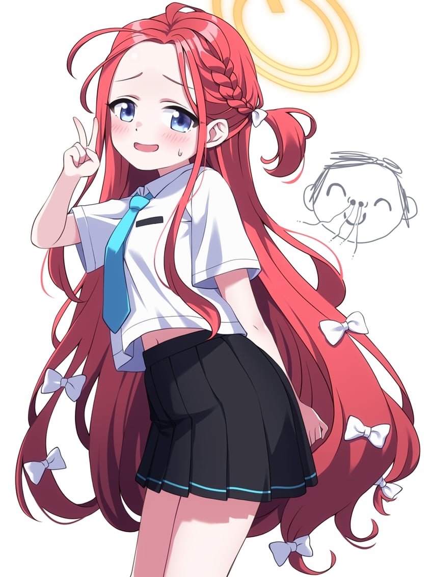 sensei, doodle sensei, and yuzu (blue archive) drawn by buta_(dhakaoat)