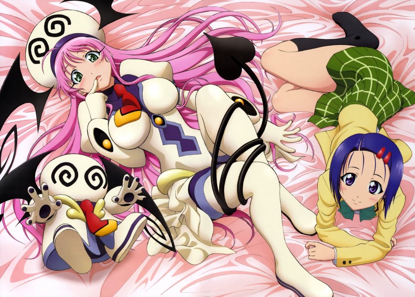 lala satalin deviluke, sairenji haruna, and peke (to love-ru) drawn by oka_yuuichi