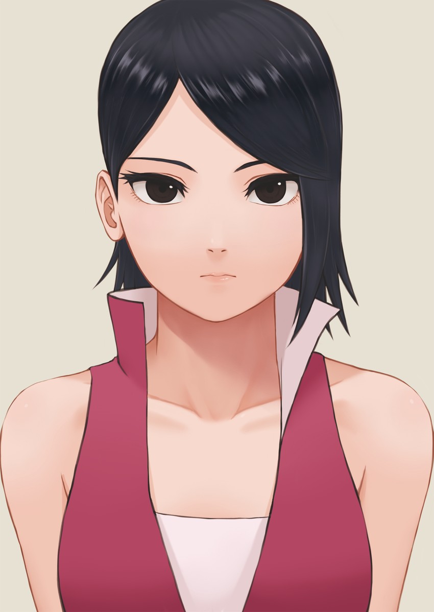 uchiha sarada (naruto and 1 more) drawn by mil_k_vanilla