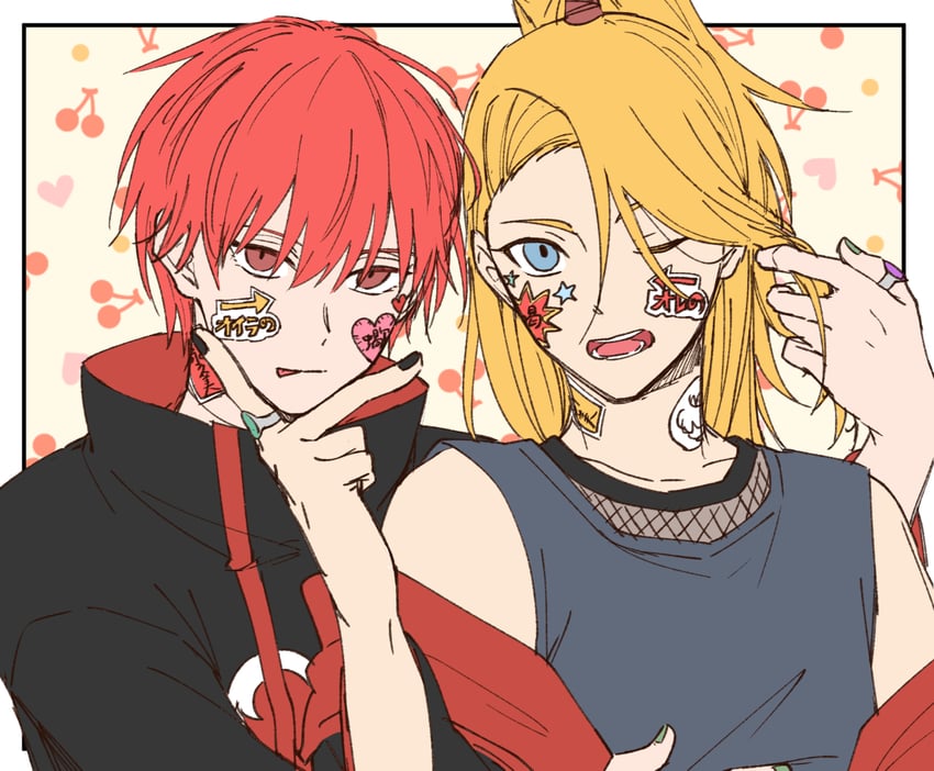 deidara and sasori (naruto and 1 more) drawn by hayamin35