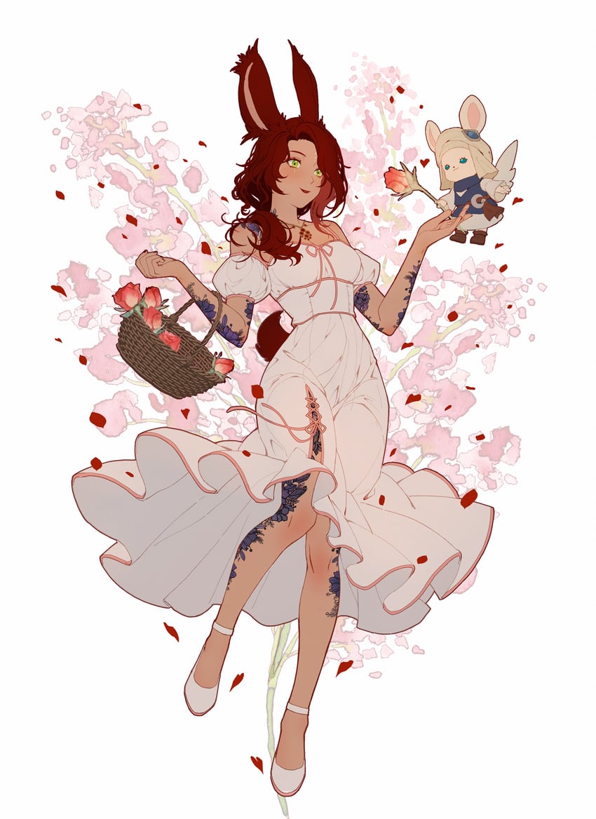warrior of light, loporrit, and cerise (final fantasy and 1 more) drawn by lyra-kotto