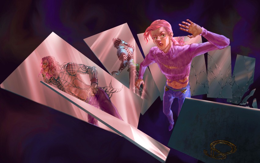 diavolo, vinegar doppio, and king crimson (jojo no kimyou na bouken and 1 more) drawn by vesta_zc